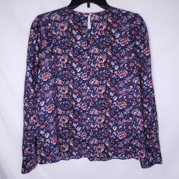 Rebecca Taylor Top Small Navy Floral Keyhole La Vie - Picture 5 of 11